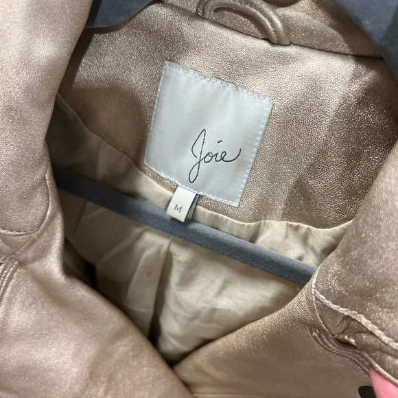 Joie gold lambskin leather jacket. - Picture 3 of 3